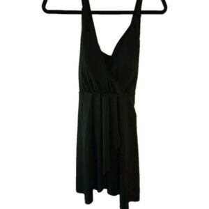 Mooslover One Piece Swimsuit Tummy Control Swim Skirt XXL New Black W/O Tags